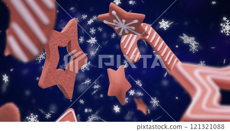 Floating Christmas cookies create a festive atmosphere Floating Christmas cookies create a festive atmosphere 121321088