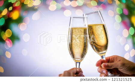 《AI image》Image of a champagne toast 121321525