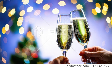 《AI image》Image of a champagne toast 121321527