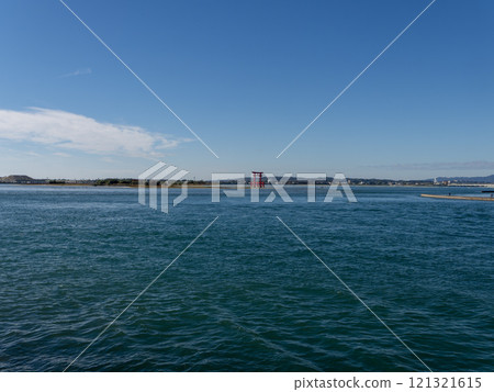 Lake Hamana and torii gates Lake Hamana and torii gates 121321615