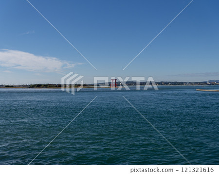 Lake Hamana and torii gates Lake Hamana and torii gates 121321616