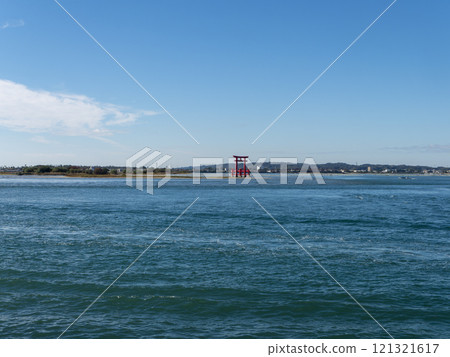 Lake Hamana and torii gates Lake Hamana and torii gates 121321617