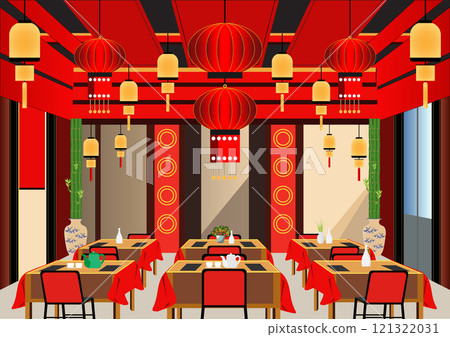 Chinese restaurant empty interior or japanese restaurant. Chinese restaurant empty interior or japanese restaurant. 121322031