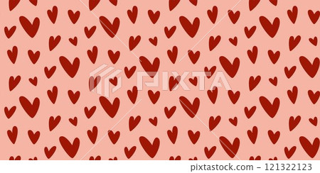 Beautiful passionate seamless pattern with hand drawn hearts on pink background Beautiful passionate seamless pattern with hand drawn hearts on pink background 121322123