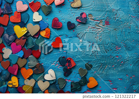 Beautiful greeting card with bright holiday composition for happy and joy celebrate valentines day 121322217