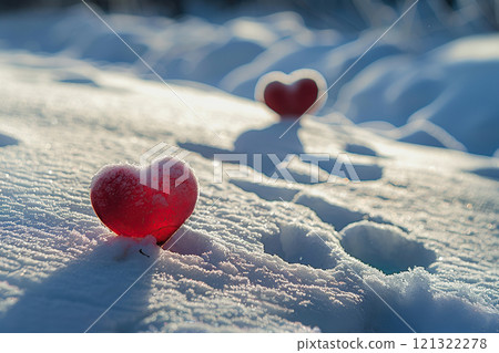 Beautiful greeting card with bright holiday composition for happy and joy celebrate valentines day 121322278