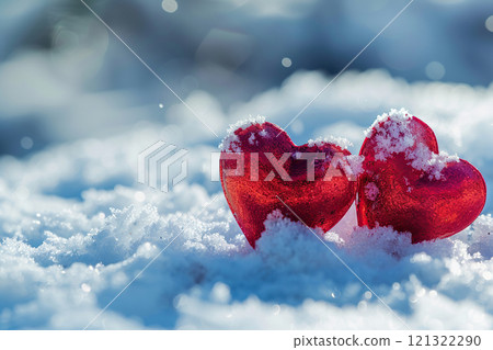 Beautiful greeting card with bright holiday composition for happy and joy celebrate valentines day 121322290