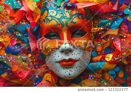 Beautiful greeting card with bright holiday composition for happy joy celebrate mardi gras Beautiful greeting card with bright holiday composition for happy joy celebrate mardi gras 121322377