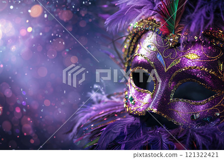 Beautiful greeting card with bright holiday composition for happy joy celebrate mardi gras 121322421