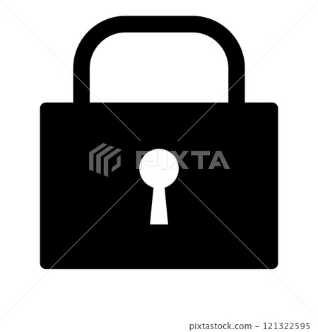 Key icon padlock silhouette 121322595