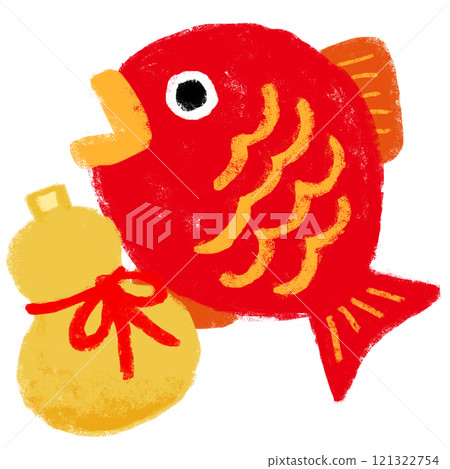 Crayon touch: Gourd and sea bream 121322754