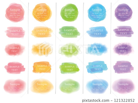 Set of 5 watercolor-style paint frames Set of 5 watercolor-style paint frames 121322852