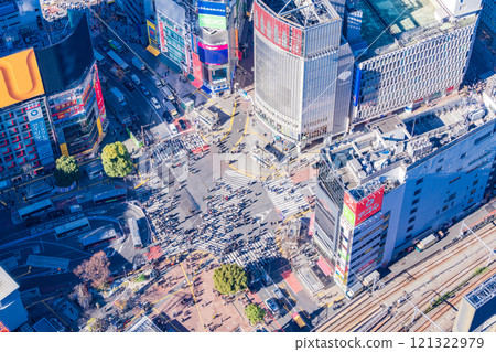[東京]從SHIBUYA SKY看到的澀谷交叉路口 121322979