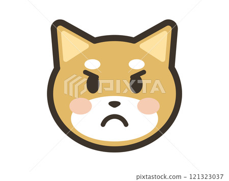 憤怒可愛的柴犬臉圖示說明 121323037