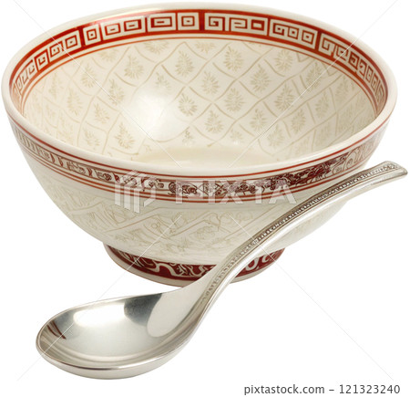 bowl and spoon on white background bowl and spoon on white background 121323240