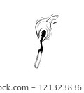 Burning matchstick, symbolizing a short but intense life on the streets 121323836