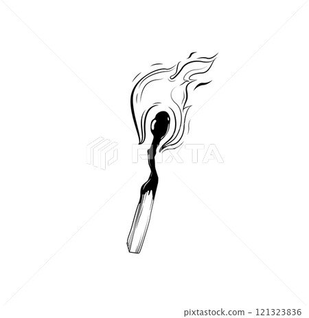 Burning matchstick, symbolizing a short but intense life on the streets 121323836