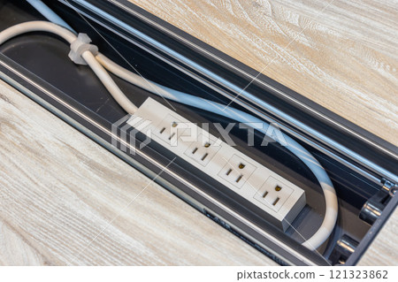 Electrical and wiring work in the office 121323862