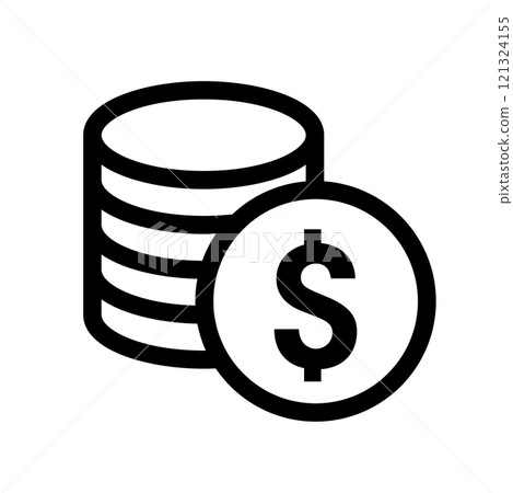 美元貨幣簡單圖標 121324155