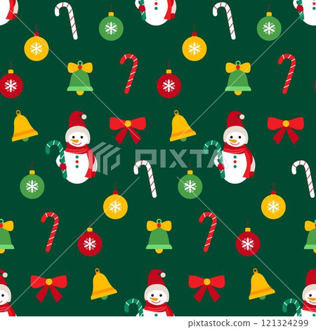 Christmas Snowman Seamless Pattern Christmas Snowman Seamless Pattern 121324299