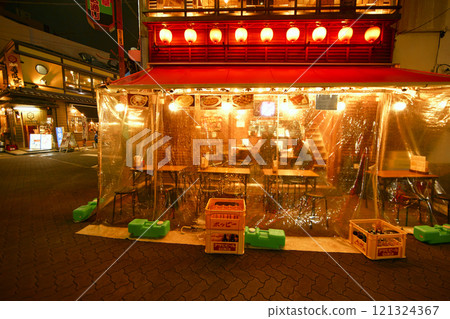 Asakusa shopping street area at night 121324367