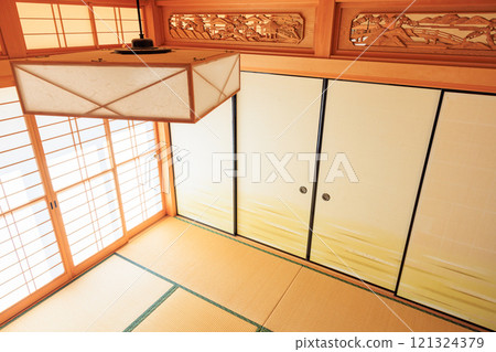 A Japanese-style room with soothing shoji screens A Japanese-style room with soothing shoji screens 121324379