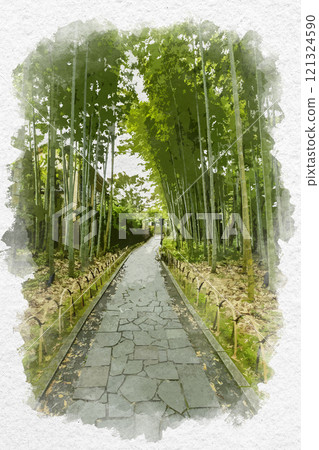 水彩風格伊豆修善寺竹林步道靜岡縣伊豆市 121324590