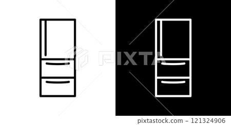 冰箱簡單的線條圖標 121324906