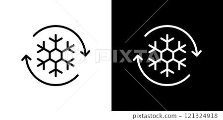 Freezer control simple line icon 121324918