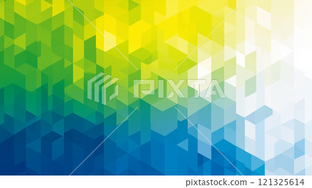 Illustrated background image for business banners with colorful geometric shapes arranged in three dimensions 121325614