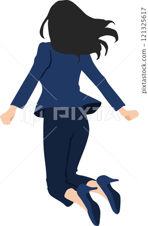 跳躍的女商人的插圖 跳躍的女商人的插圖 121325617