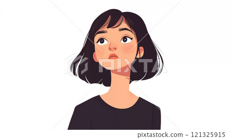 可爱的卡通女孩插画 可爱的卡通女孩插画 121325915
