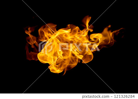 Fire flames isolated on black background 121326284