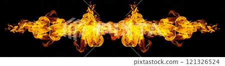 Fire flames isolated on black background 121326524