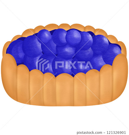 blueberry pie dessert hand drawn transparency illustration 121326901