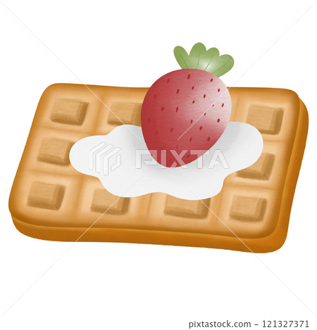 waffle and cream strawberry hand drawn transparency illustration waffle and cream strawberry hand drawn transparency illustration 121327371