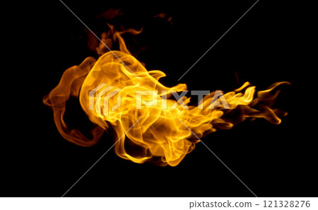 Fire flames on a black background Fire flames on a black background 121328276