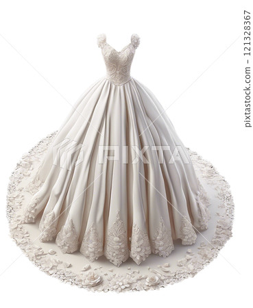 Beautiful wedding dress - Generative ai 121328367