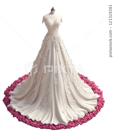 Beautiful wedding dress - Generative ai 121328381