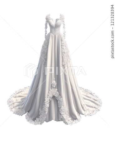 Beautiful wedding dress - Generative ai 121328394