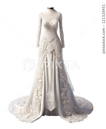 Beautiful wedding dress - Generative ai 121328451