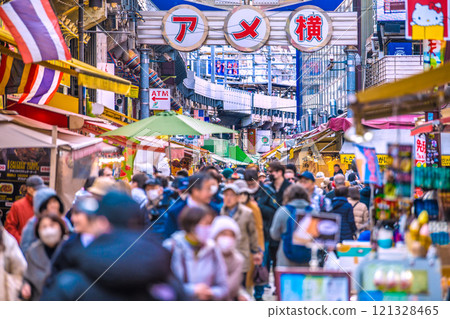 Tokyo cityscape in Japan: End of the year. Inbound tourism continues... Ameyoko bustling with foreign tourists... = December 20, 2024 Tokyo cityscape in Japan: End of the year. Inbound tourism continues... Ameyoko bustling with foreign tourists... = December 20, 2024 121328465