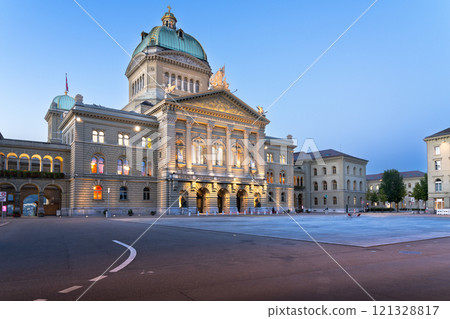 Federal Palace of Switzerland at Blue Hour 121328817