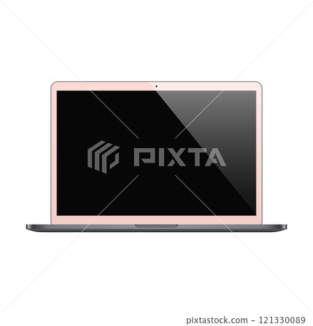 laptop rose gold color with blank screen isolated on white background. vector illustration laptop rose gold color with blank screen isolated on white background. vector illustration 121330089