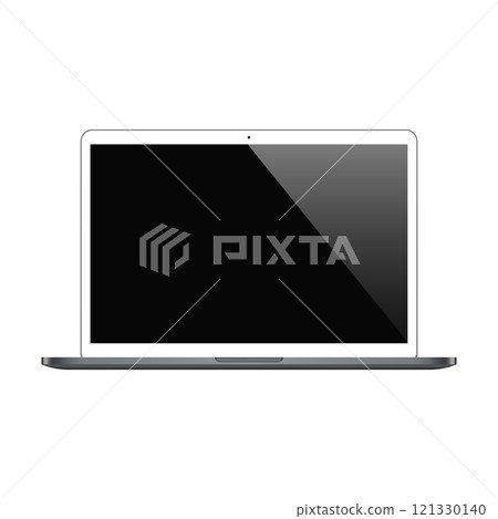 laptop white color with blank screen isolated on white background. vector illustration 121330140