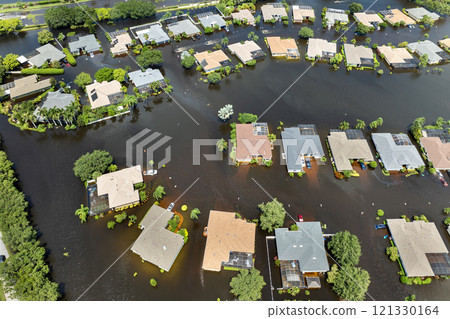 Hurricane Debby flooded cars and homes in Laurel Meadows community in Sarasota, Florida. Aftermath of natural disaster Hurricane Debby flooded cars and homes in Laurel Meadows community in Sarasota, Florida. Aftermath of natural disaster 121330164