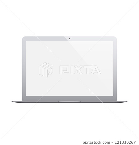 laptop grey color with blank screen isolated on white background. vector illustration 121330267