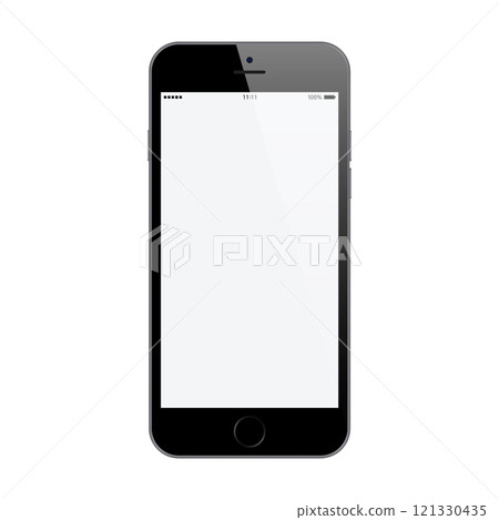 smartphone black color with blank touch screen isolated on white background. vector illustration 121330435