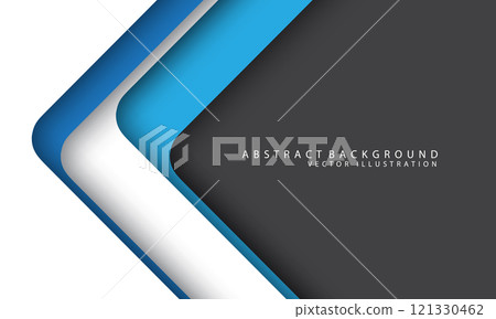 Abstract arrow blue white arrow curve geometric direction on grey with blank space design modern futuristic background vector 121330462