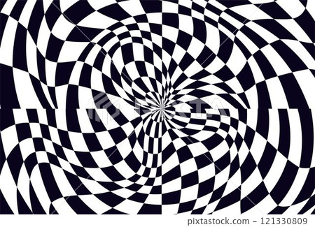 Psychedelic checkerboard pattern 121330809
